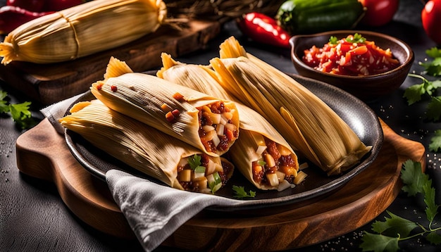 Homemade Tamales Freshly Made in a Kitchen