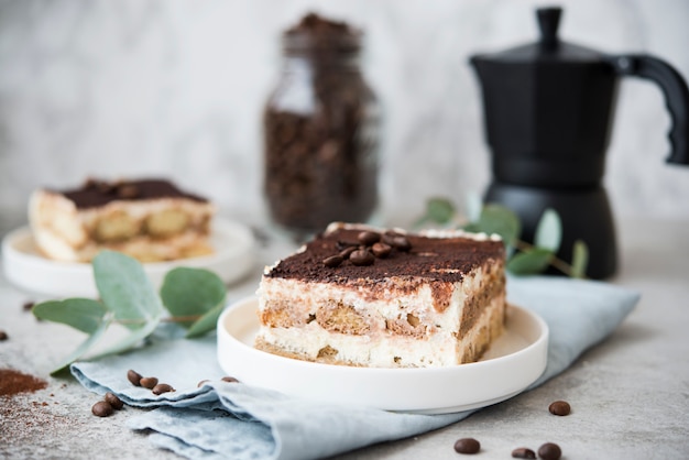 Homemade tiramisu cake. Classic Italian dessert