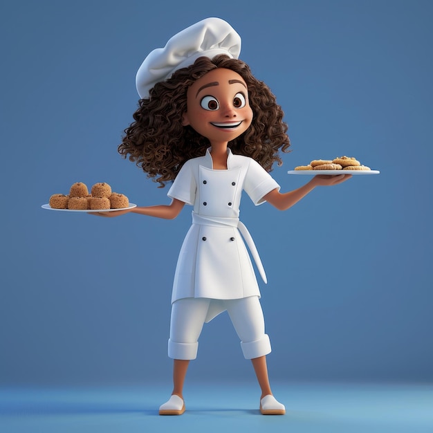 Homemade Treats Woman Chef Proudly Displays Freshly Baked Cookies