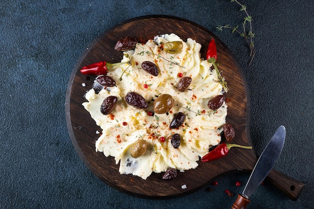 Homemade Trendy Butter Board with Herbs and Bread Butter board with herbs and olives Trendy food Trendy appetizer