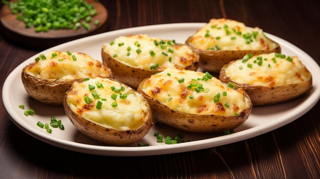 Homemade Twice Baked Potatoes Homemade Twice Baked Potatoes with Bacon and Cheese AI Generative