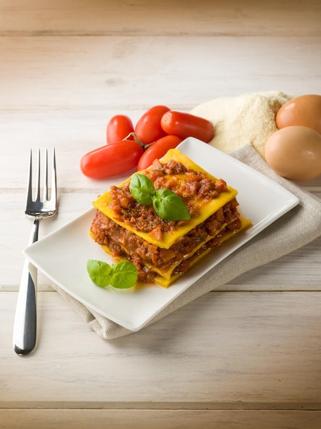 Homemade vegetarian lasagne