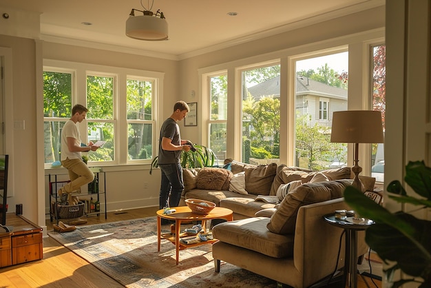 Homeowner Using a Laser Distance Measurer for Precision Home Renovation