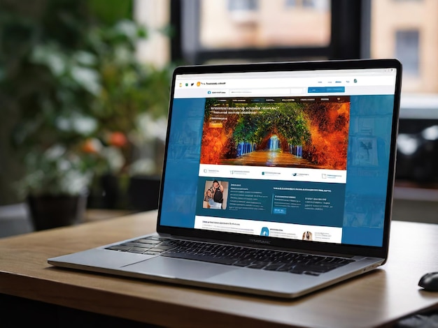 Homepage displayed on a computer screen ai generated
