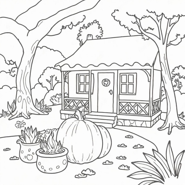 Homestay outline theme for coloring page