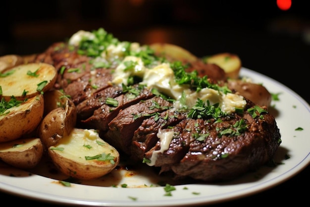 Homestyle Grilled Flat Iron Petite Steak and Baked Potato Pleasure