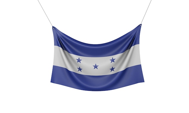 Honduras national flag hanging fabric banner d rendering