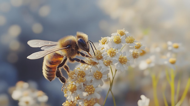 Honey Bee on Daisy