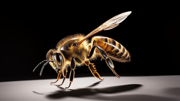 Honey Bee Landing Isolated on Transparent