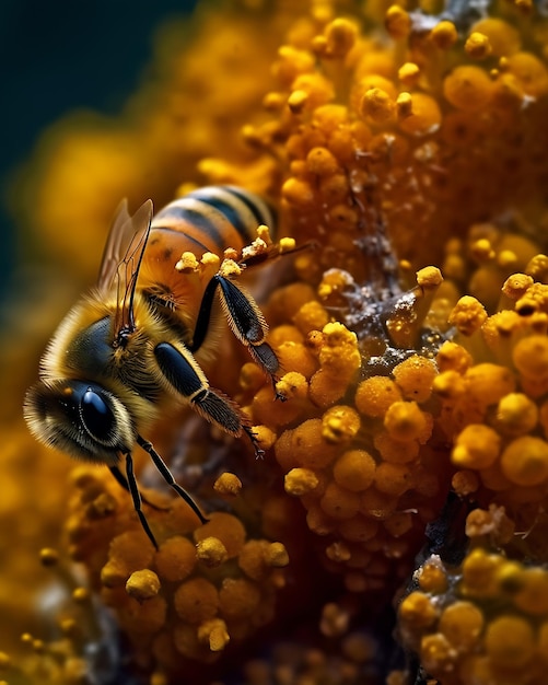 Honey bee macro photography