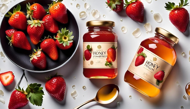 Honey and Fresh Strawberries