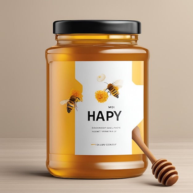 Photo honey jar mockup