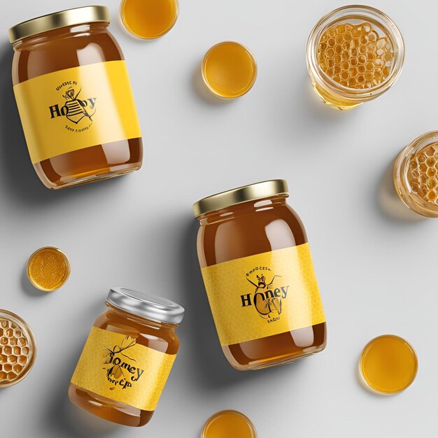 Photo honey jar mockup