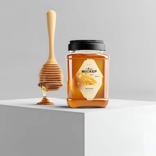 Photo honey jar mockup