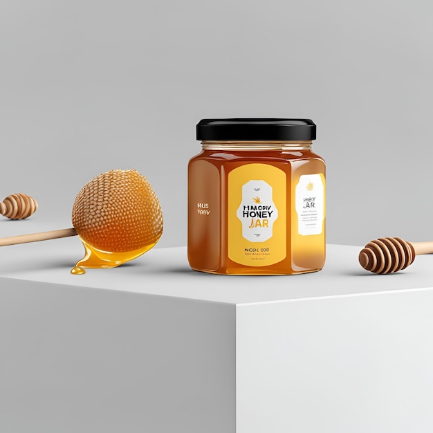 Photo honey jar mockup