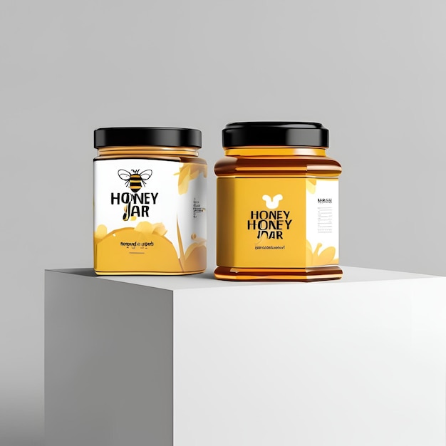 Photo honey jar mockup