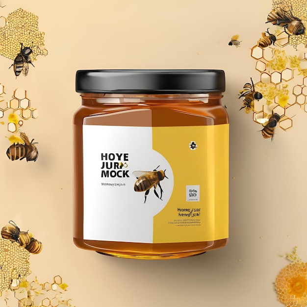 Photo honey jar mockup