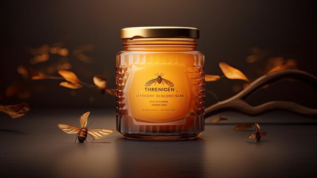 Photo honey jar mockup