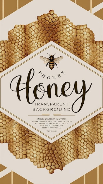 Photo honey packaging label design on transparency background png