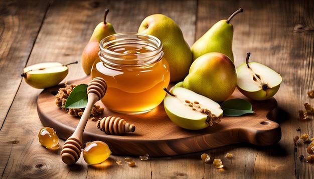 Honey with Fresh Pears