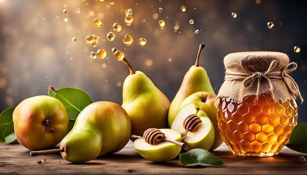 Honey with Fresh Pears