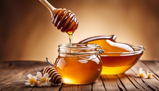 Honey on a Wooden Spoon