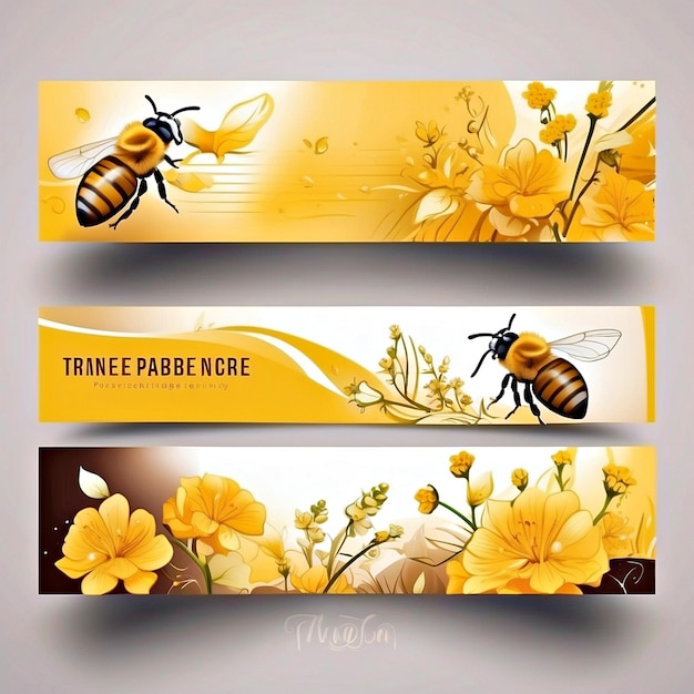 Photo honeybee banner template