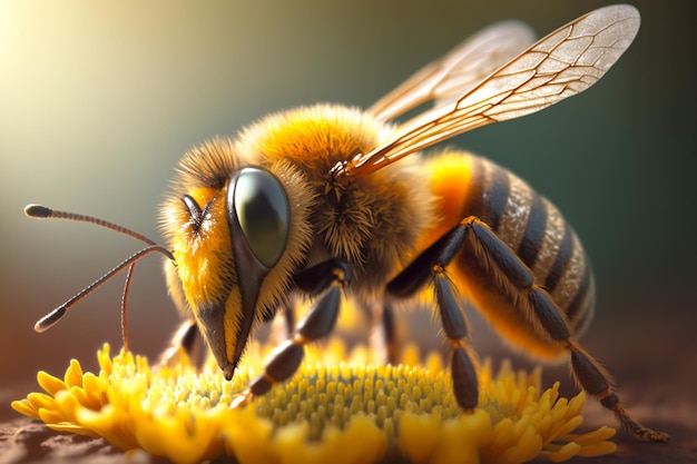 Honeybee closeup Macro shot of nature