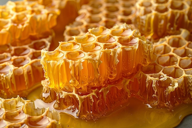 Honeycomb texture honey background yellow color high resolution real photography style