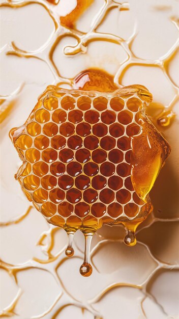 a honeycomb with honey dripping from it