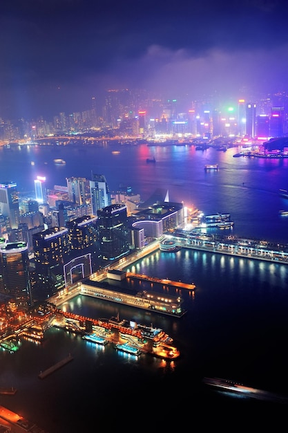 Hong Kong aerial night