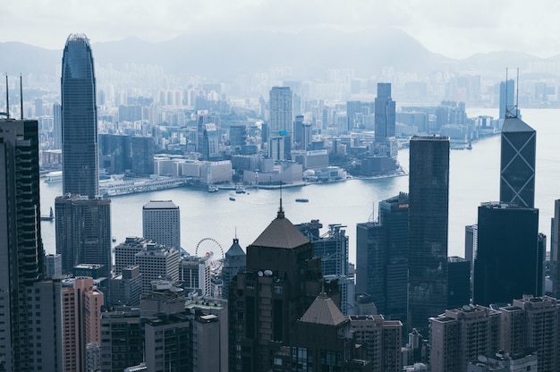 Hong Kong cityscape, view from mountains