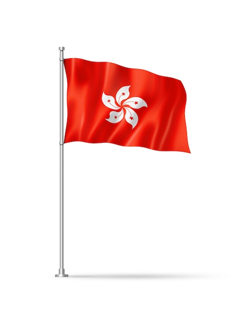 Hong Kong flag isolated on white