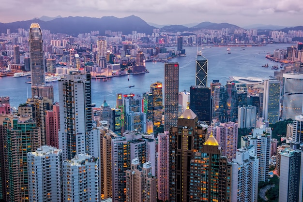 HONG KONG JUNE 08 2015 skyline of Hong Kong from Victoria Peak Hong Kong JUNE 08 2015