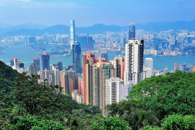 Hong Kong mountain top view