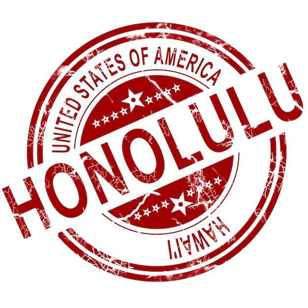 Honolulu stamp with white background