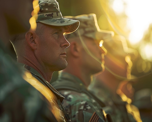 Honorable people Veterans day memorial day Soldiers and Camouflage military attire