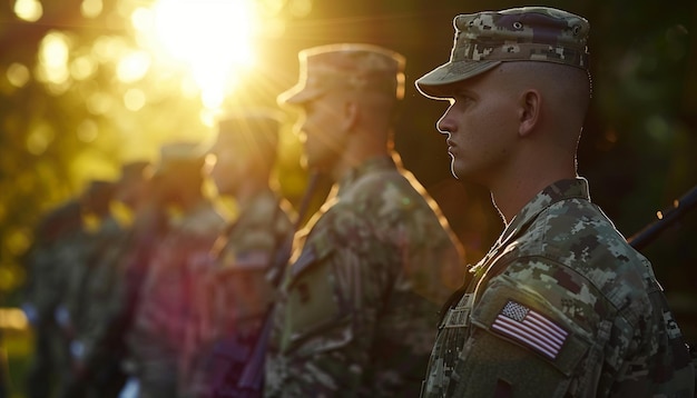 Honorable people Veterans day memorial day Soldiers and Camouflage military attire