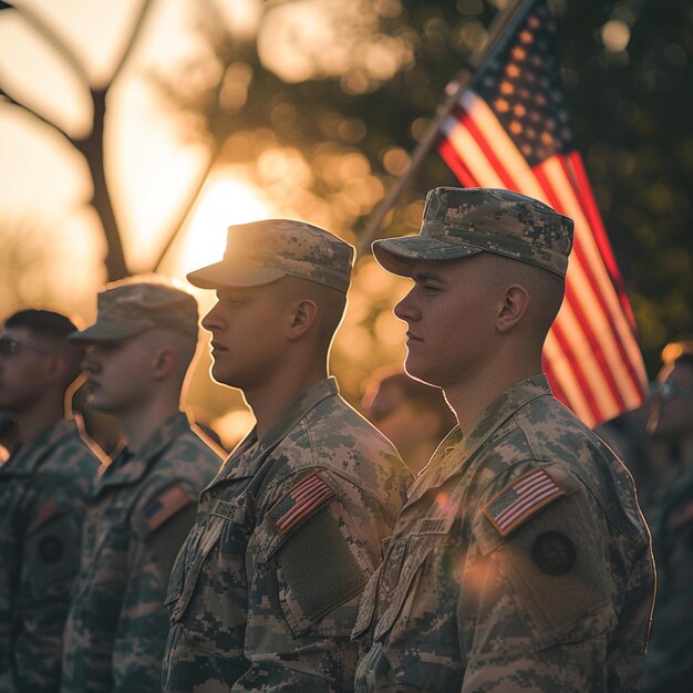 Honorable people Veterans day memorial day Soldiers and Camouflage military attire