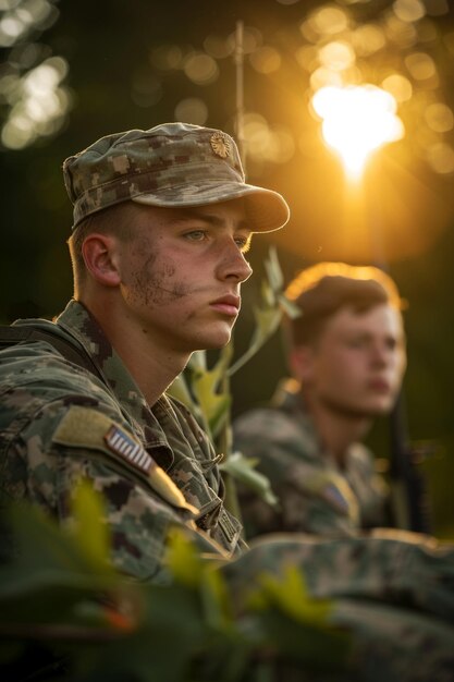 Honorable people Veterans day memorial day Soldiers and Camouflage military attire