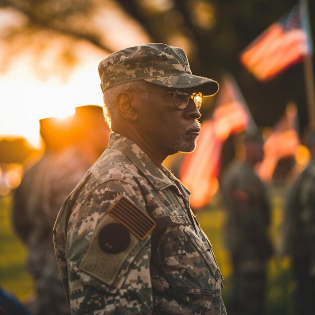 Honorable people Veterans day memorial day Soldiers and Camouflage military attire