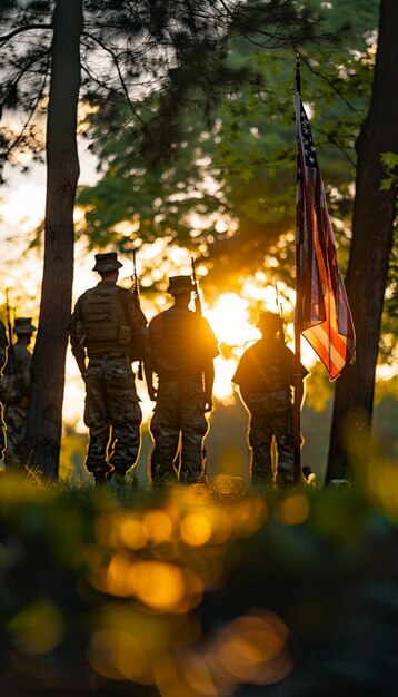 Honorable people Veterans day memorial day Soldiers and Camouflage military attire