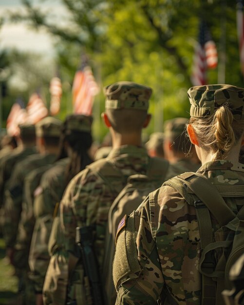 Honorable people Veterans day memorial day Soldiers and Camouflage military attire