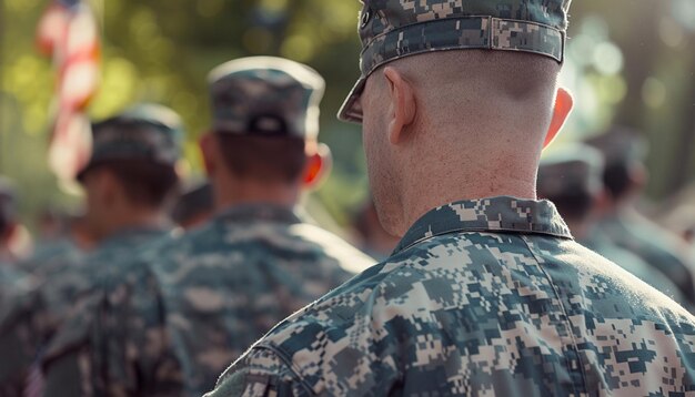 Honorable people Veterans day memorial day Soldiers and Camouflage military attire