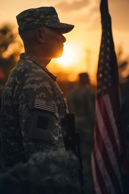 Honorable people Veterans day memorial day Soldiers and Camouflage military attire