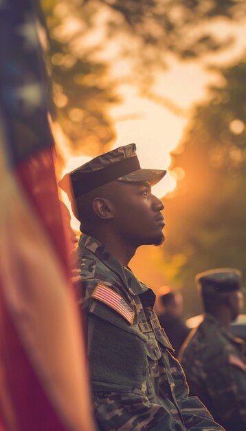 Honorable people Veterans day memorial day Soldiers and Camouflage military attire