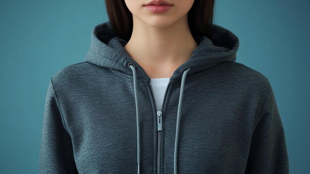 a hoodie with a v neck and a v neck