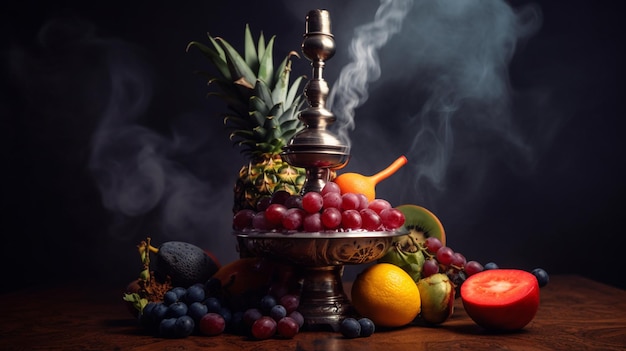 Hookah fruit smoke hookah tobacco refill concept Generative AI