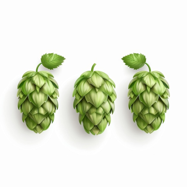 Photo hop cones icon beer brewery symbol humulus lupulus flower cones hop plant beer manufacturing ingredient