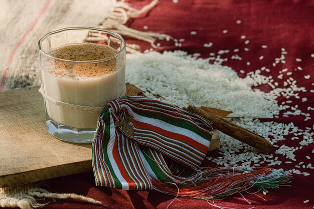 Horchata water traditional sweet waters of Mexico made with rice and cinnamon